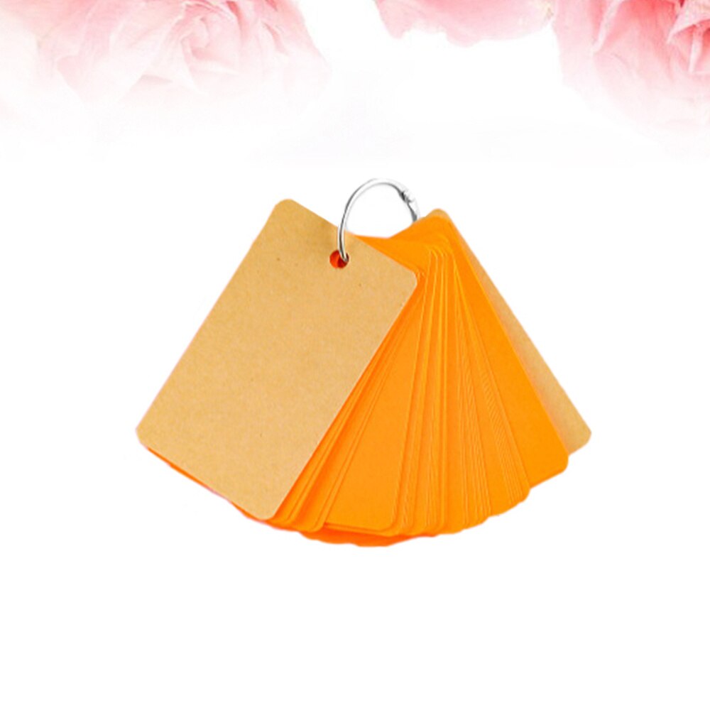 4Pcs Small Long Ring Book Portable Blank Travel Journal Notepad for Writing Drawing School Office (Kraft Paper, Light Blue Core)