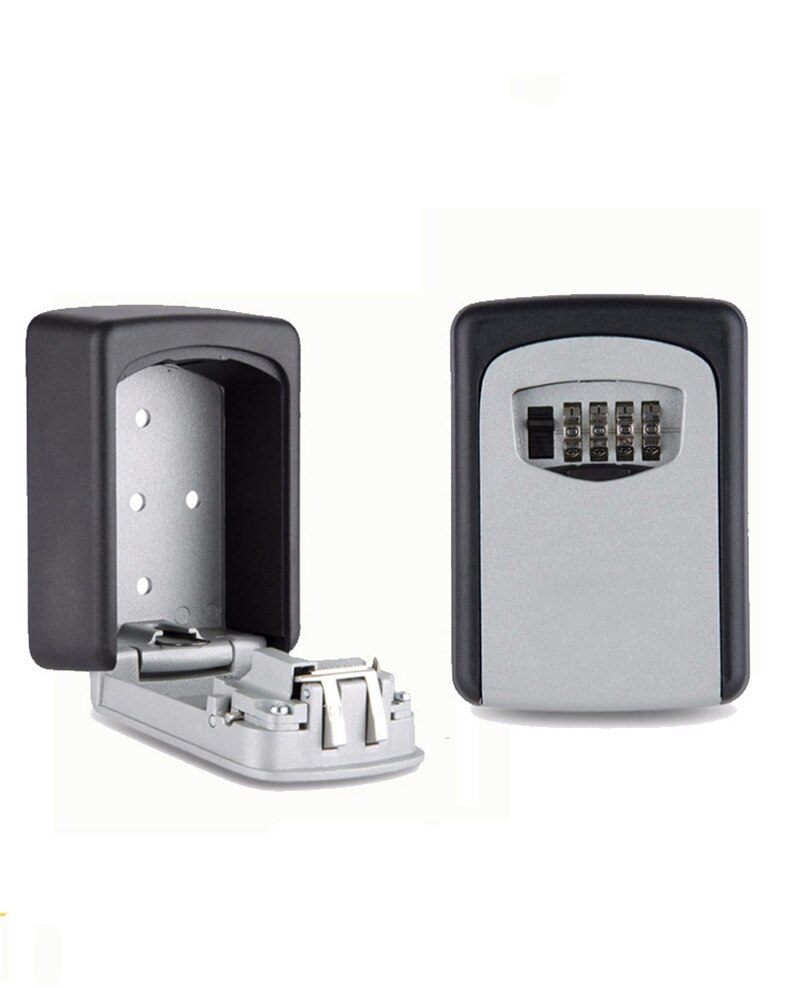 Key Storage Lock Box Wall Mount Holder 4 Digit Combination Safe Outdoor Security