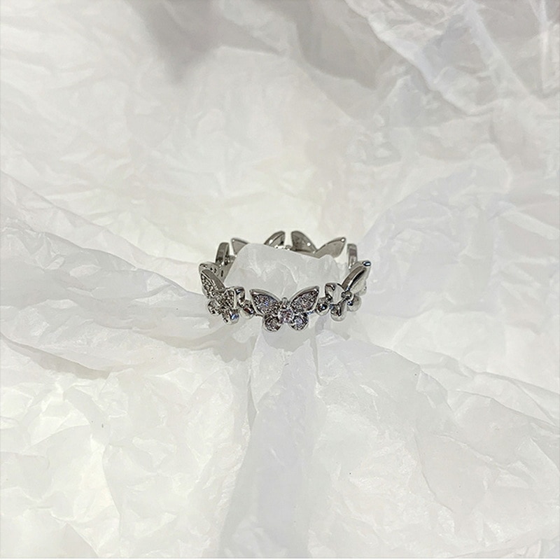 Silber Farbe Tanzen ziehen um Schmetterling Ringe zierlich Insekt Minimalistischen Ringe Für Frauen Französisch Jewlery 2022 Trend Anillos