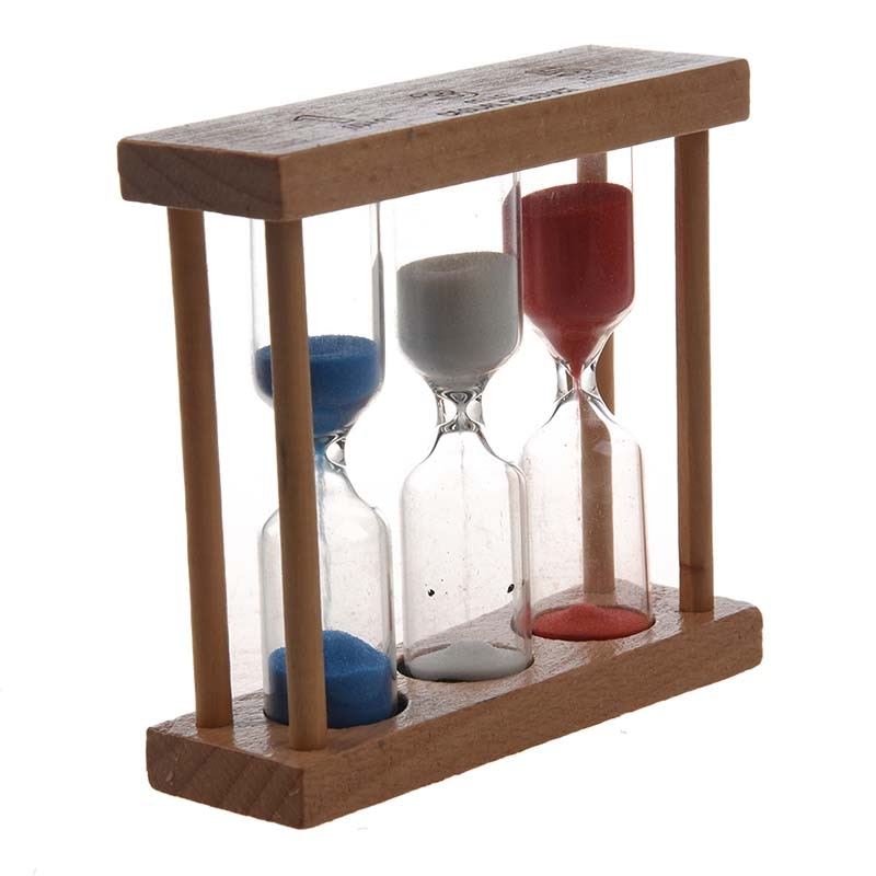 3 in 1 Sand Timer 1+3+5 Minute - Natural Wood: Default Title