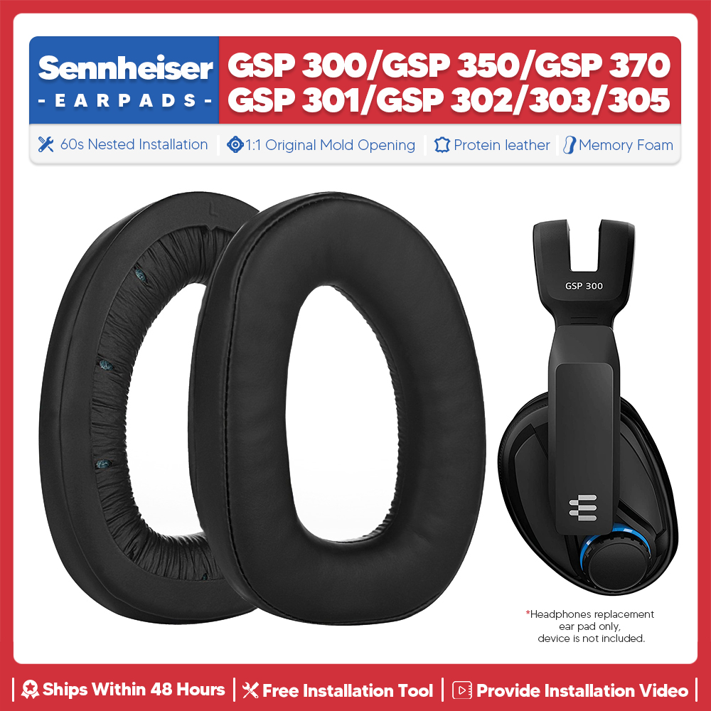 Replacement Ear Pads For EPOS Sennheiser GSP 300 350 370 301 302 303 305 Headphone Accessories Ear Cushion Memory Foam Cover
