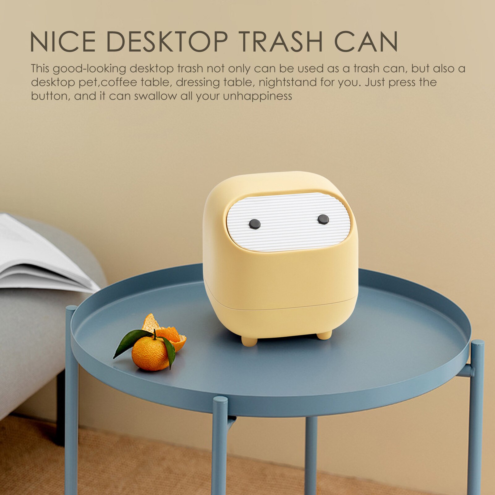 Mini Desktop Prullenbak Auto Opslag Emmer Met Deksel Huis Vuilnisbak Double-Layer Push-Type Vuilnisbak kantoor Pompen Tissue Doos