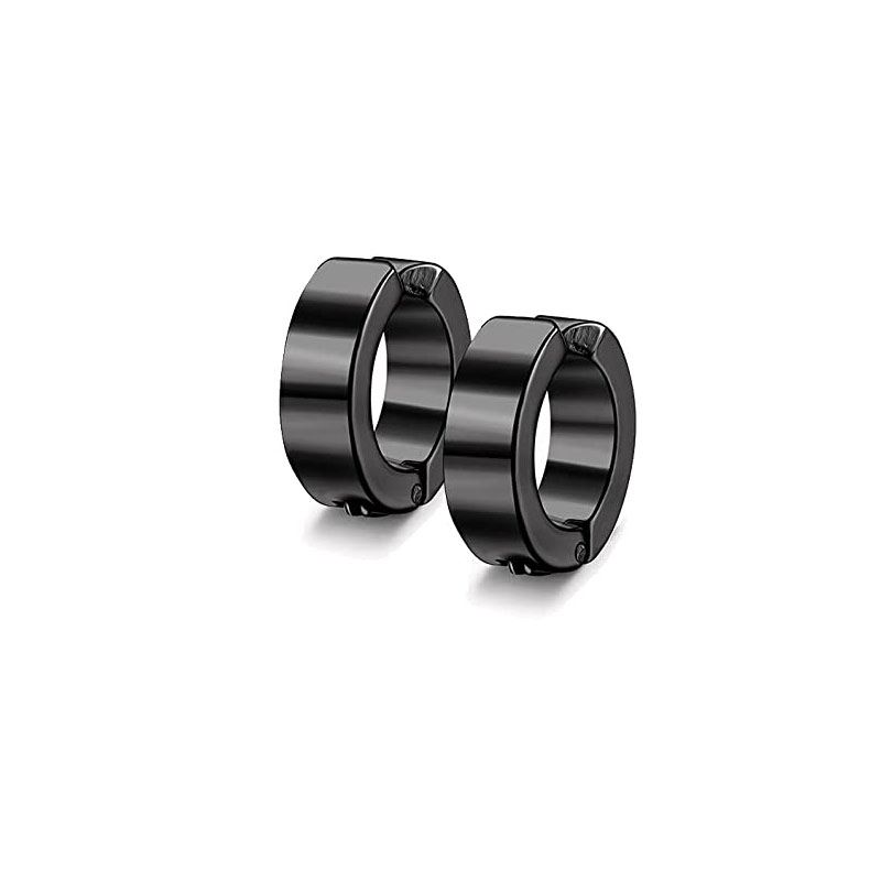 12 Pairs Stainless Steel Non Pierced Magnetic Earrings for Men Women CZ Clip on Dangle Earrings Set Hip Hop Rock Punk Retro: StyleC-Black-1 pairs