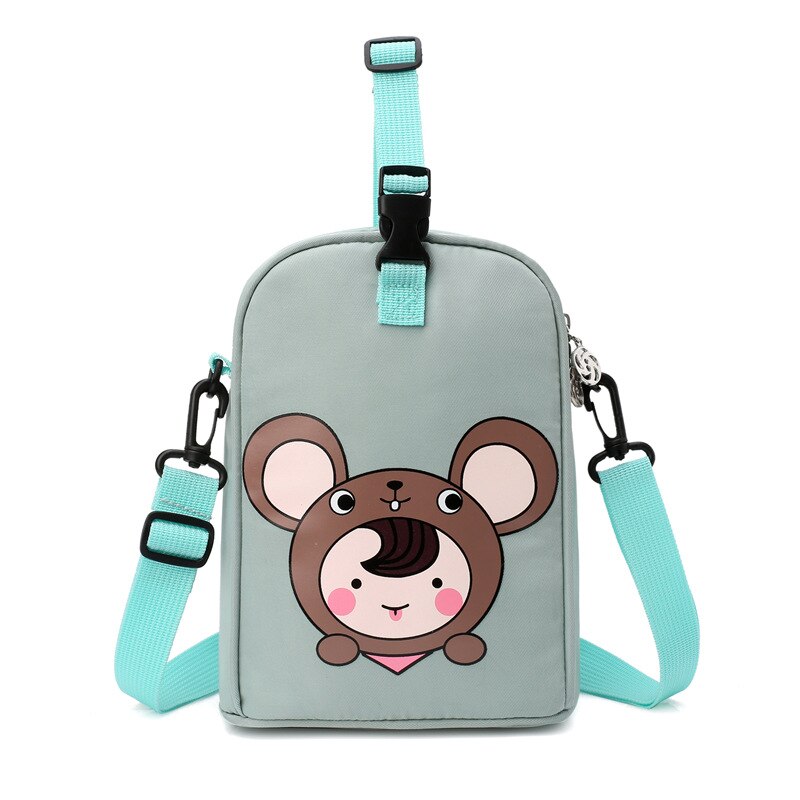 Stijl Schouder Hand Vrouwen Luiertas Licht Kleine Nummer Feeder Fles Zak Multi-Functionele Aiaper Mother 'S Tas: Cartoon Green