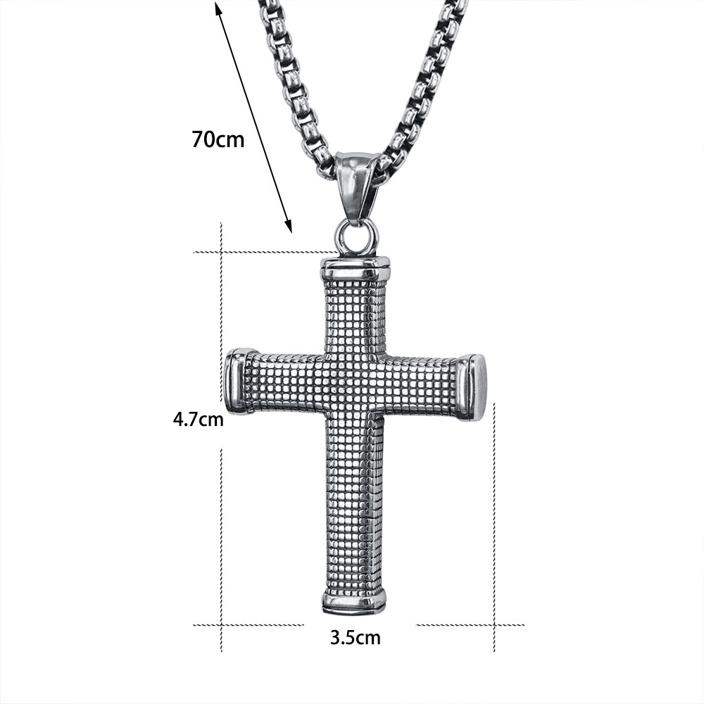 ZS – collier avec pendentif croix Punk pour hommes, en acier inoxydable, bijoux gothiques, Rock Roll, 316L: D