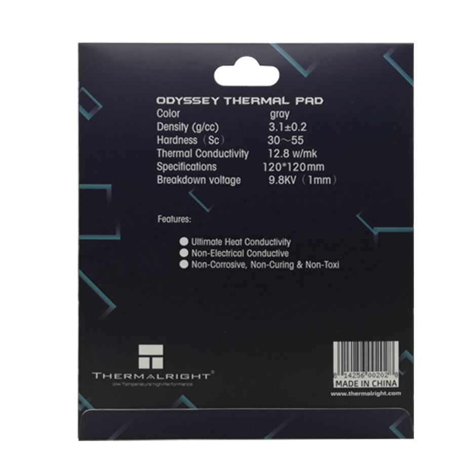 Thermalright ODYSSEY Thermal Pad on-conductive Silicone grease pad 12.8W/mK for GPU/RAM/Motherborad/SSD 120x120mm Original pad