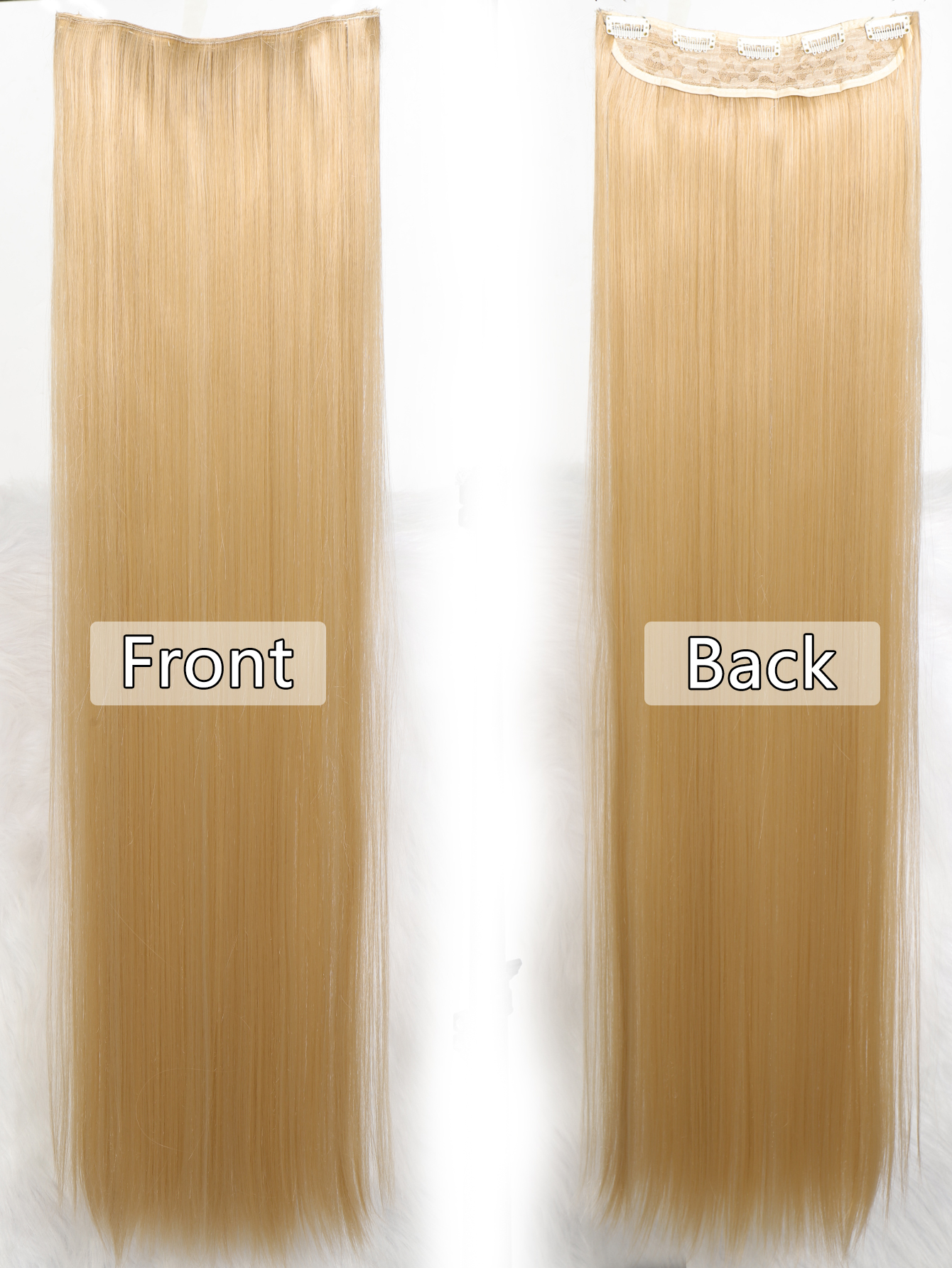 Synthetische 5 Clip In Hair Extensions Lang Recht Kapsel Haarstuk Zwart Bruin Blond 80Cm Natuurlijk Nep Haar Voor Vrouwen