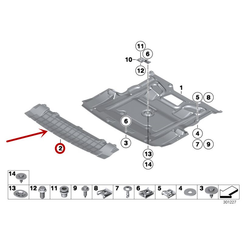 51757898889 Water tank lower guard 7 Series F02 730li 740li 750lib mw2009 Engine under guard Bottom plate Engine baffle