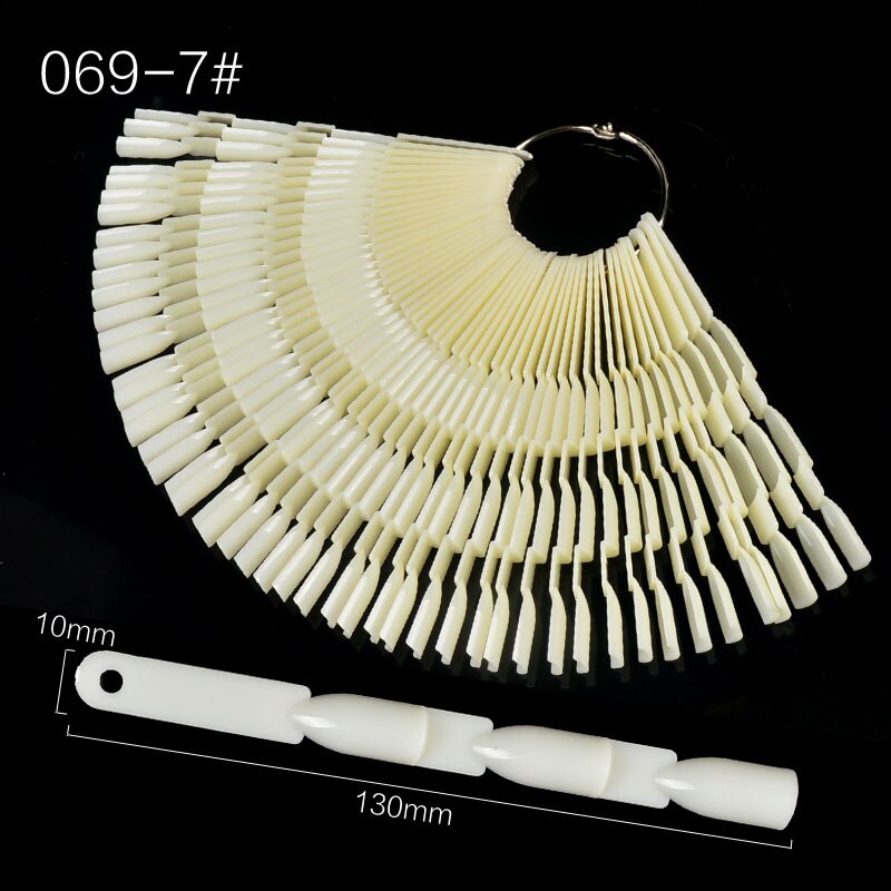 Tips voor valse nagels kleurenkaart oefendisplay gereedschap transparante witte gesp ring manicure nagelkunst gereedschap: 069-7