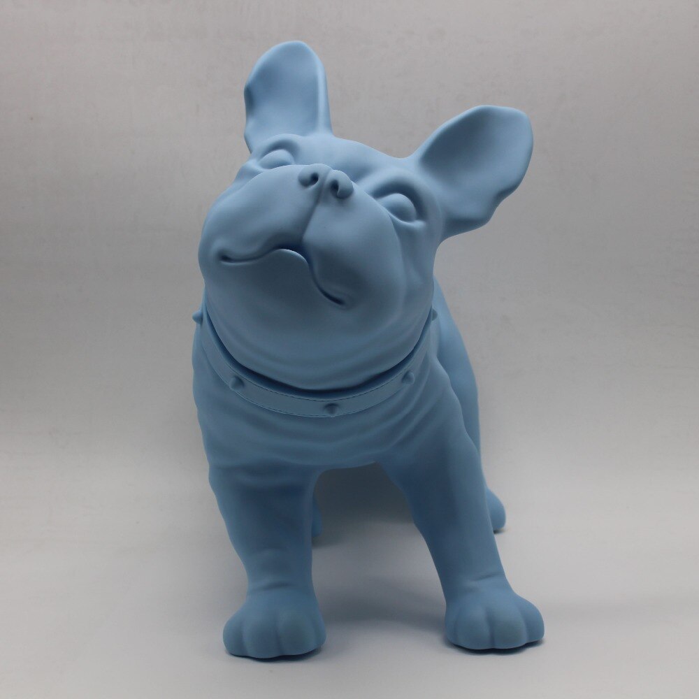 Niebieski plastikowy buldog francuski placki manekin sprzedaż na sklep zoologiczny wyświetlacz