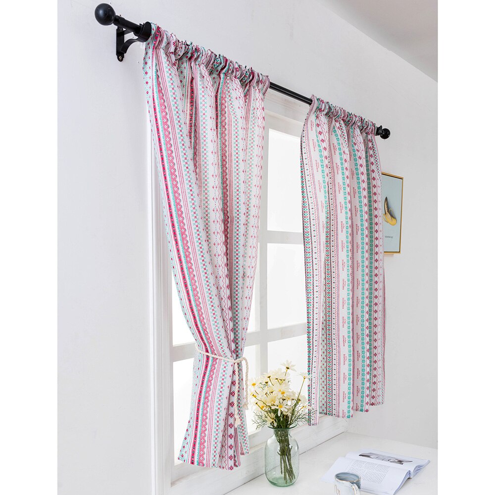100*130cm polyester vinduesgardintæppe til stue soveværelse farvet strip mørklægningsvindue gardin hjem dekoration