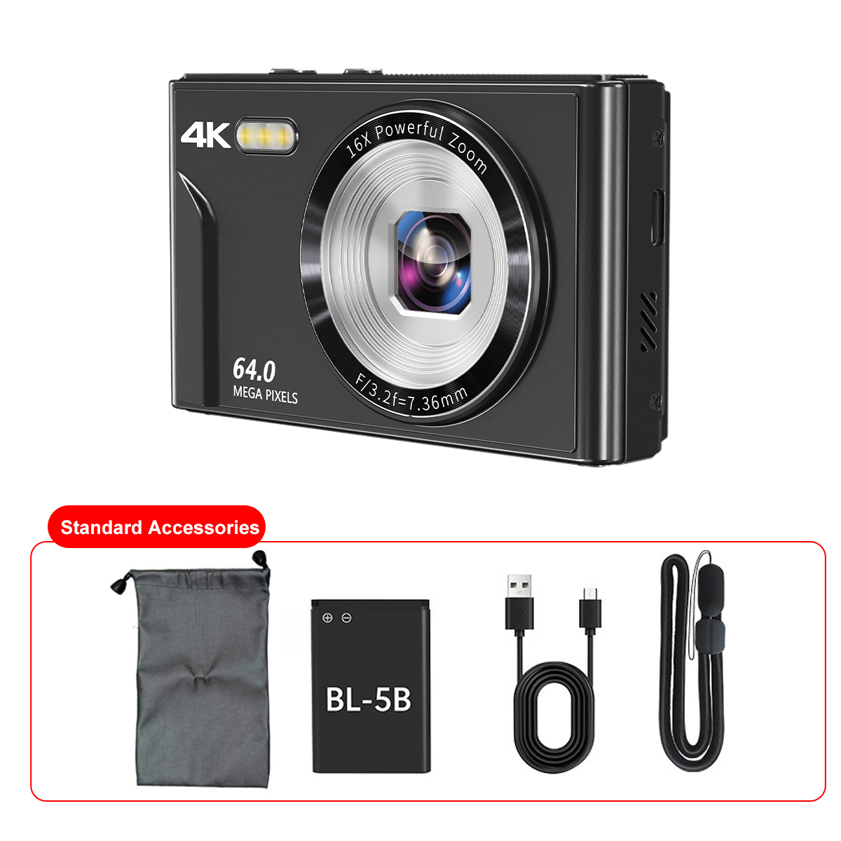 Videocamera 4K 60FPS, 64MP Camcorder 21X Zoom Digitale Video Camera, 3.0 Schermo Vlogging Camera per Youtube, Rotazione di 270° Vlog Camera con Microfono, Telecomando, Scheda SD da 64 GB, 2 Batterie
