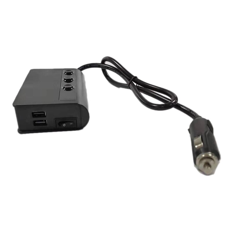 Snel opladen 3.0 sigarettenaansteker splitter , 12v/24v 3- stopcontacten auto splitter met led voltmeter aan/uit schakelaar , 4 usb snel uit