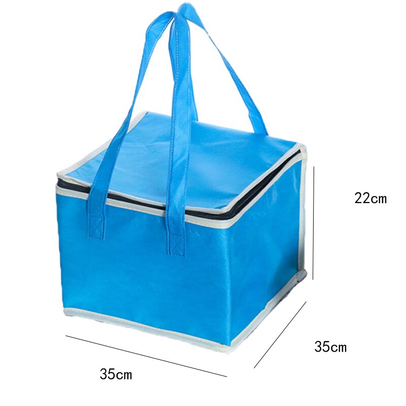 Outdoor Camping Picnic Bag Waterproof Insulated Thermal Cooler Bag Portable Folding Picnic Lunch Bags Big Picnic Basket: Blue-10 Inch
