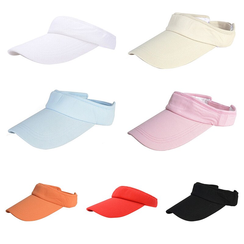 1 Pcs Unisex Tennis Cap Empty Top Sport Hat Solid Color No Top Visor Tennis Beach Hat Outdoor Sportwear
