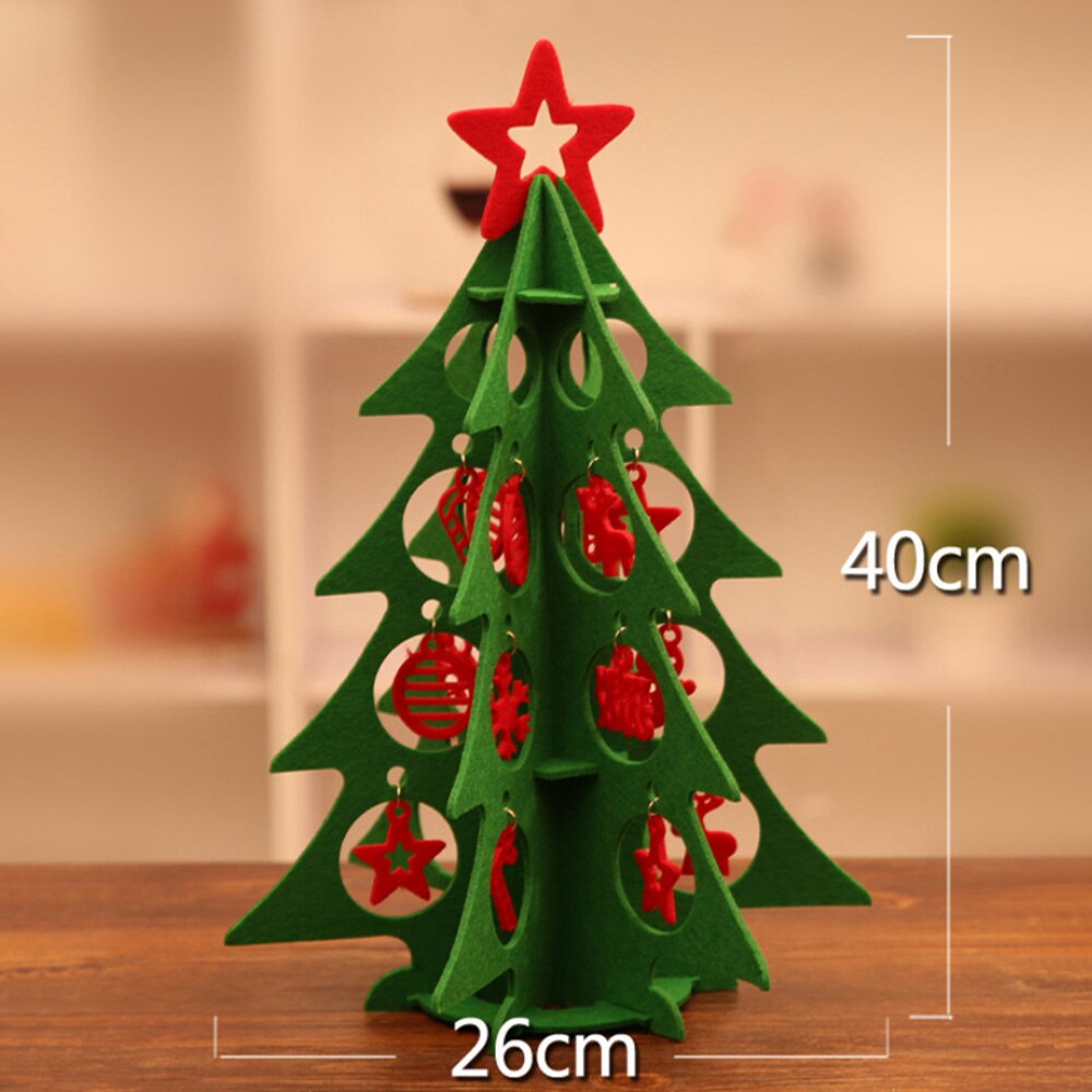 Felt Christmas Tree Decoration Set Kids Xmas DIY Felt Christmas Tree Three-Dimensional Cloth Art Decoration