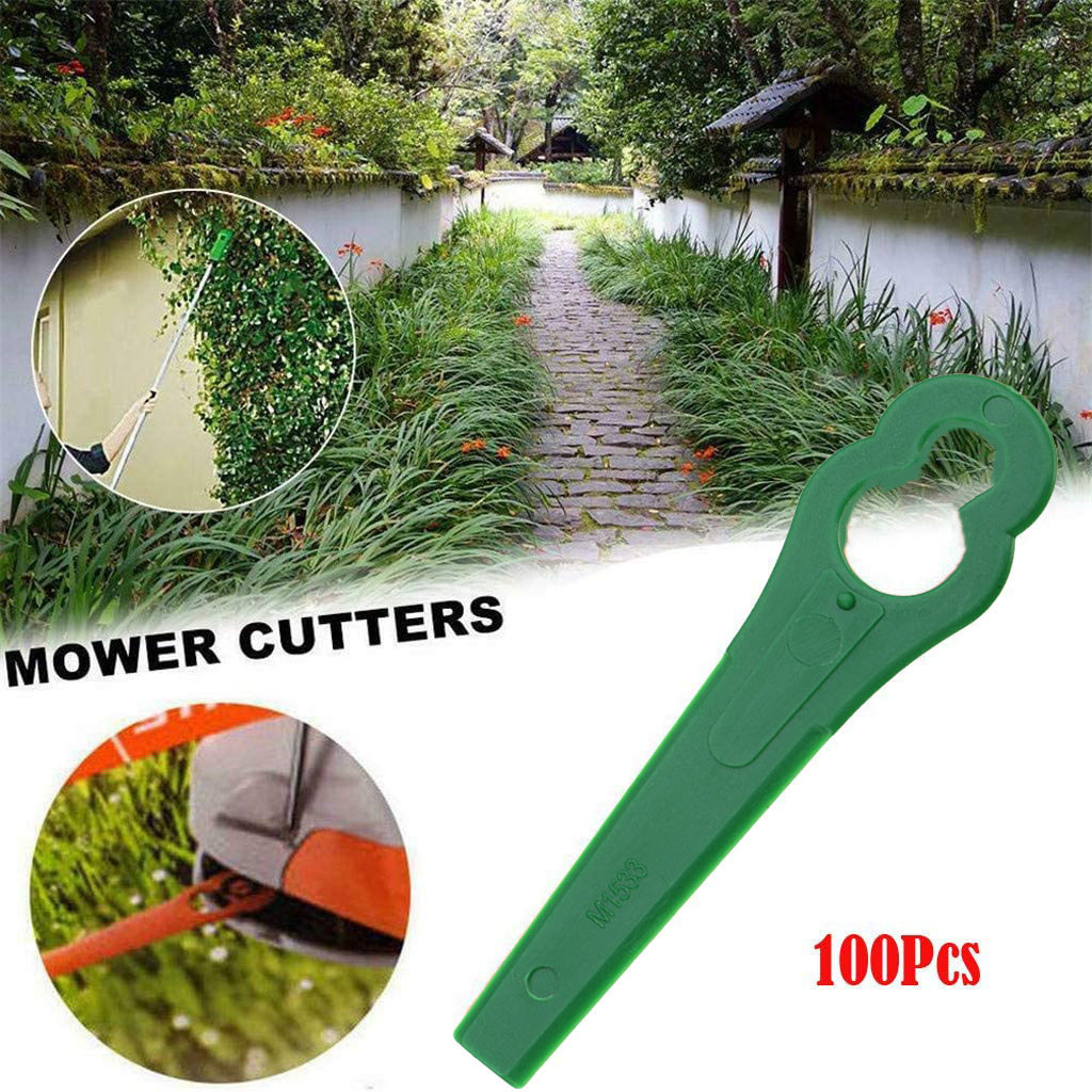 35@ 100pcs Plastic Blade Cutter Replace For Cordless Grass Garden Crop Strimmer Blades Pendants Grass Trimmer Garden Timmer