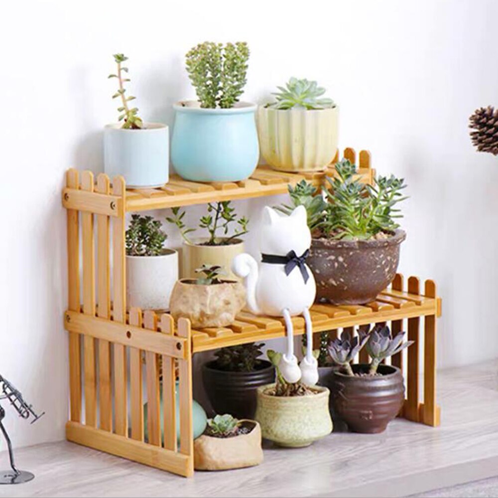Premium Bamboo Plant Shelves Flower Garden Rack St... – Vicedeal