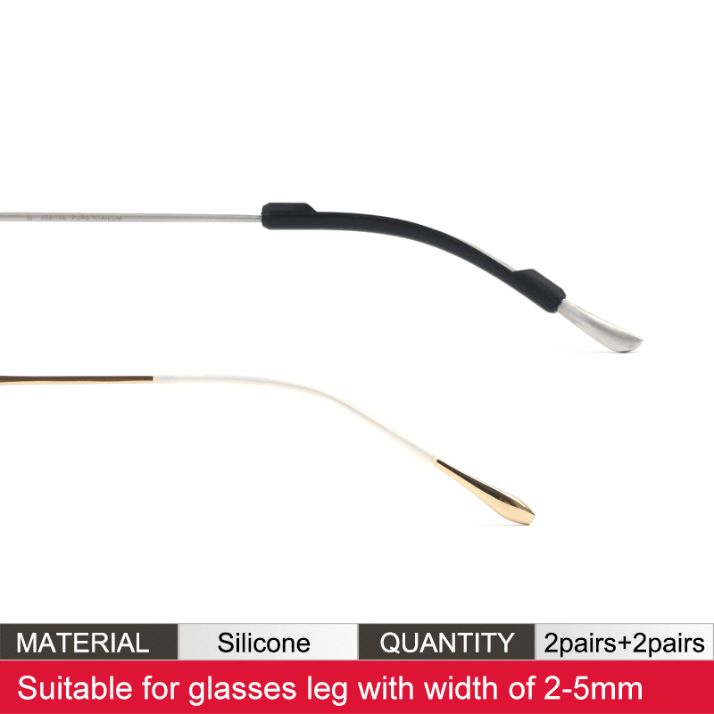 Soft Silicone Eyeglasses Temple Tips Sleeve Retainer,Anti-Slip Elastic Comfort Glasses Retainers For Spectacle Sunglasses: S-Black-2 S-White-2