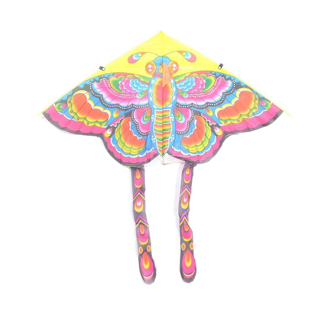 90*50cm nylon regenboog vlinder vlieger voor kinderen opvouwbare vlieger stunt kite surf met 50m controlebalken en lijn willekeurige kleur