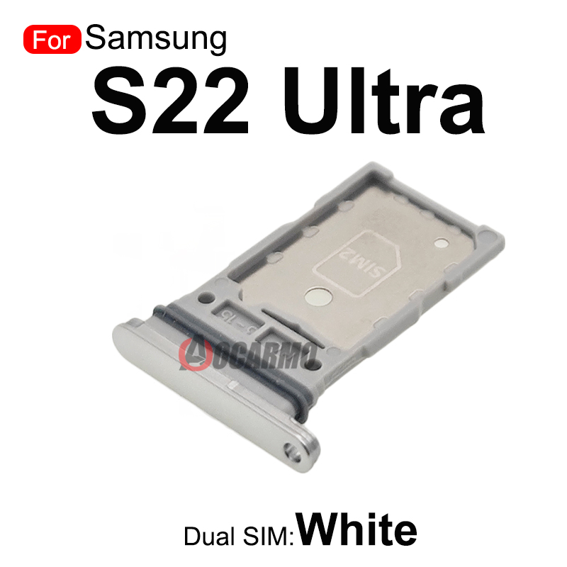 Para Samsung Galaxy S22 Ultra S22U bandeja Sim individual soporte MicroSD de tarjeta Sim Dual pieza de repuesto de ranura Nano: Azul cielo