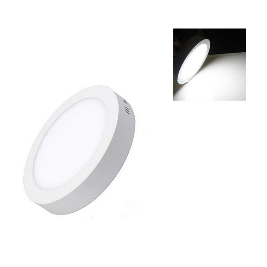 AC85-265V Led Panel Light Ceiling Lamp Surface Mounted Indoor Lighting Down Round/Square Style Lamp with Driver 6W 12W 18W 24W: Round white / 12w