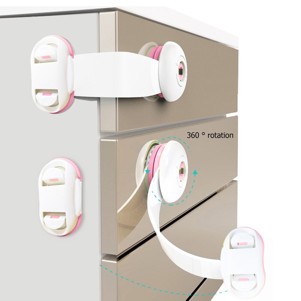 Baby Safety Cabinet Lock Strap Children Wardrobe Safety Lock Child Proof Blocker Kids Safety Plastic Protection Safety Lock