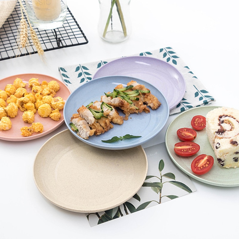 Snacks melon frø tallerken hvede halm tallerken snack tallerken rund fad dessert dekoration fad porcelæn