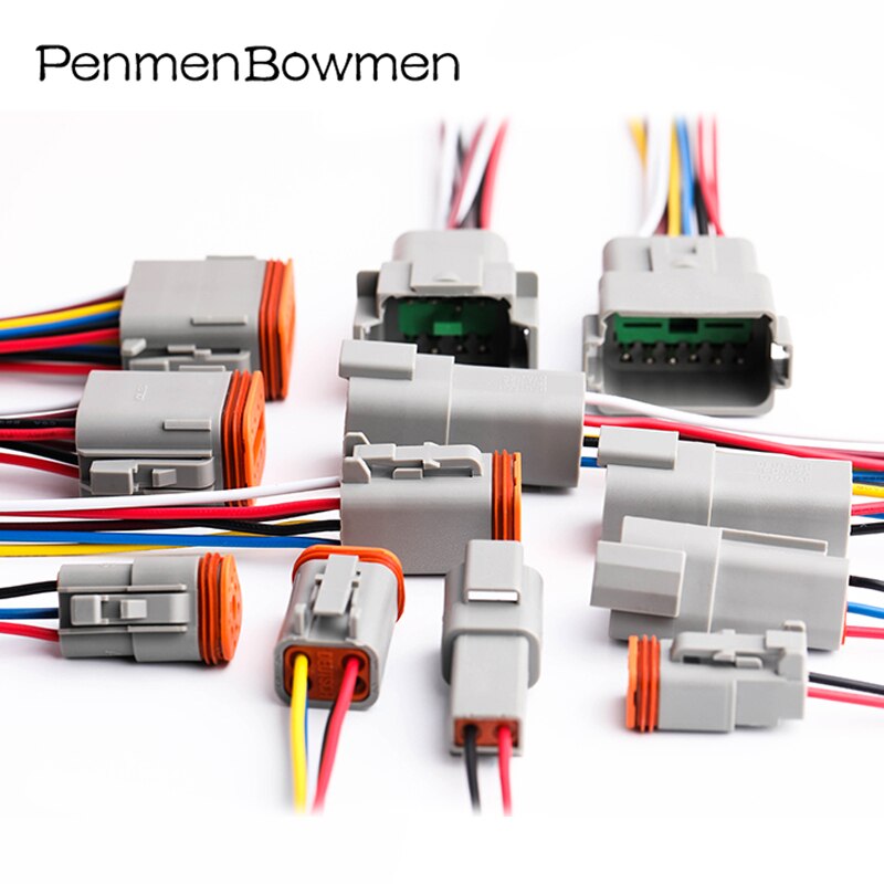 1 conector Deutsch DT 2 3 4 6 8 12 pines arnés de cables de enchufe eléctrico de coche impermeable macho hembra con Cable DT06-2S DT04-2P