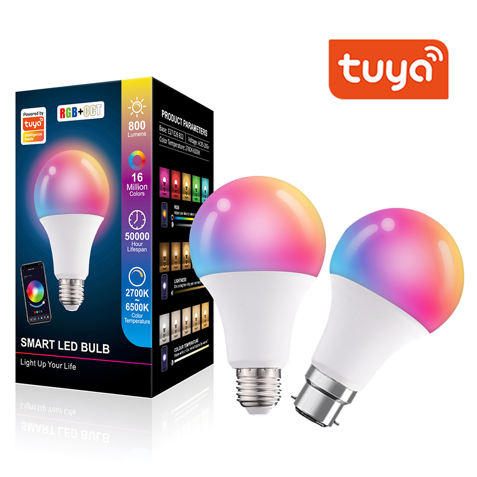 Tuya Bluetooth Led-Lamp 15W Rgb Lamp E27 B22 Smart Leven App Controle Gebruik Gateway Naar Wifi Lampen compatibel Met Alexa