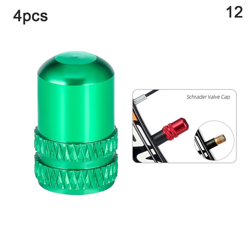 4pcs Aluminum Bicycle Tire Valve Cap Ultralight Mountain Road Bike Tyre Cap Schrader/Presta Tire Valve Protector MTB Accessories: A12