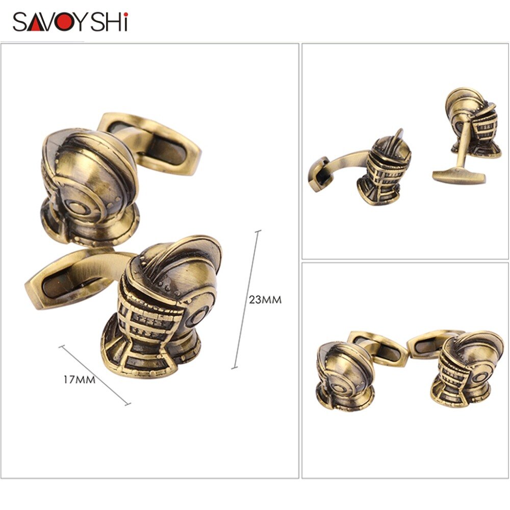 SAVOYSHI retro krieg Helm Manschettenknöpfe für Herren Hemd Manschette näGel Bronze- Manschette Verknüpfungen Manschette tasten Männer Schmuck