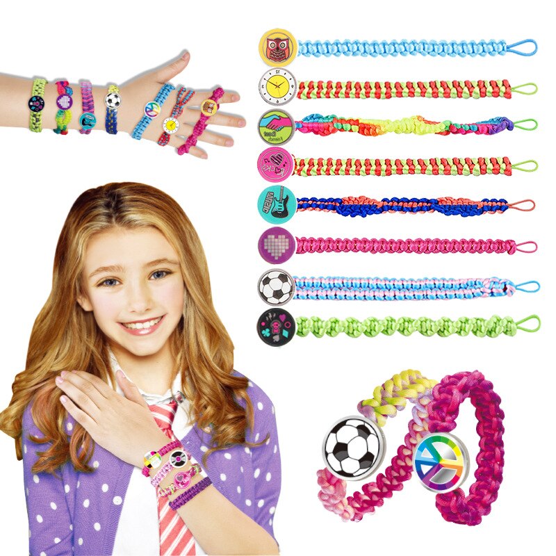 Girls Handmade Bracelets Kits DIY Toys Kids Making Kit Braided Thread String DIY Arts Crafts Lucky Rope Friendship