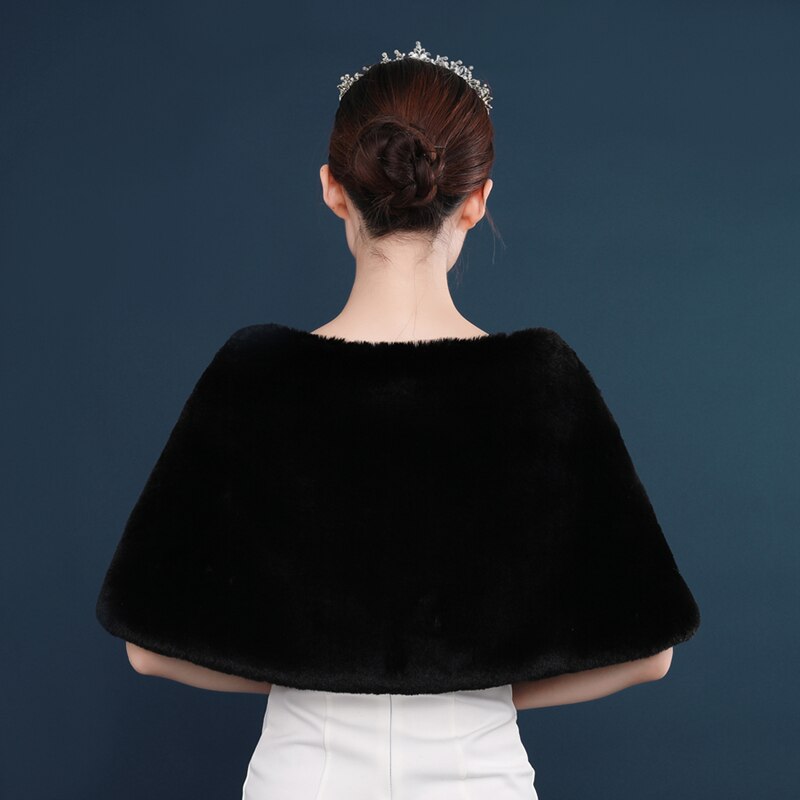 Grande taille femmes fourrure chauffe épaules bordeaux châles de mariée Cape rouge noir fausse fourrure mariage haussement d'épaules manteau Boleros