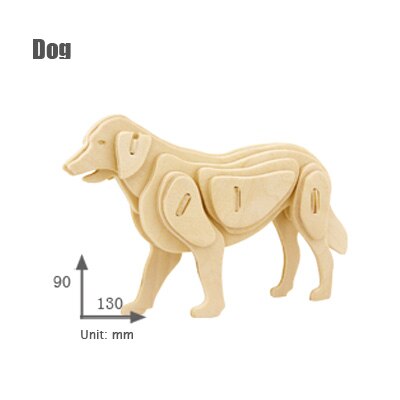 3d three-dimensional wooden animal jigsaw puzzle toys for children diy handmade wooden jigsaw puzzles Animals Insects Series: dog