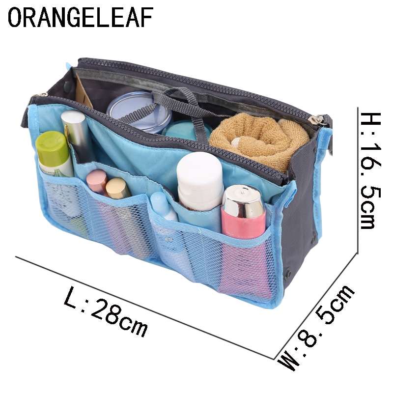 Travel Organizer Insert Bag Women Nylon Organizer Handbag Purse Large Lady Makeup Cosmetic Bag Female Wash Bag