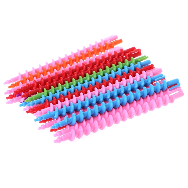 Herramienta de peluquería de estilismo de plástico largo, 26 Uds., varilla espiral para permanente de pelo
