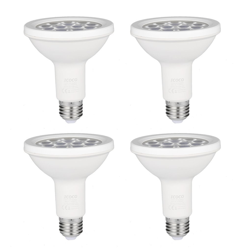 4PCS PAR30 12LED 12W Dimmable Long Neck 1000LM 3000K Warm White Spotlight LED Bulb Quivalent for 75W Halogen Bulb