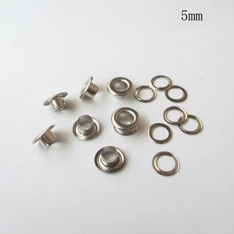 500 Pieces/Batch Copper 4.5/5/6/8/10 Mm Diameter Eyelet Rivet Canvas Button Silver Metal Round Diy Leather Craft Bag Button