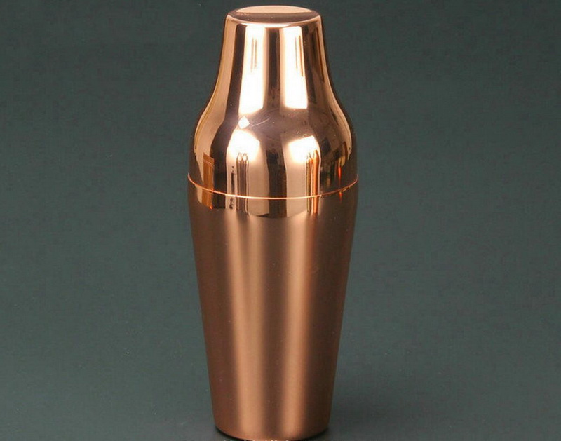 Rosa guld franske to-trins cocktail shakers