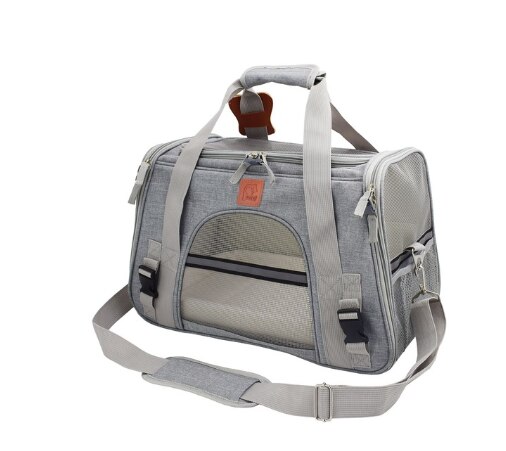 Pet Carrier Airline Approved Soft Sided Carrier for Cats and Dogs Portable Breathable Cozy Travel Pet Bag Car Seat Safe Carrier: Gray
