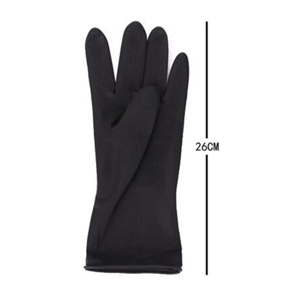1 Paar Kappers Handschoenen Salon Kapper Dikkere Rubberen Handschoenen Herbruikbare Haar Verven Coloring Handschoenen Zwarte Handschoen Hair Styling Tools: M