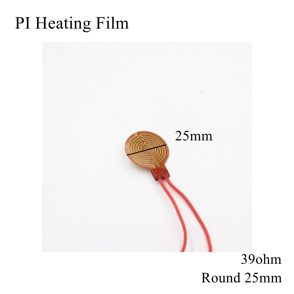 Film chauffant électrique rond, 25mm 5V 12V 24V 110V 220V PI, Film adhésif Polyimide, plaque chauffante électrique, tapis de panneau, feuille de carburant, huile moteur réservoir