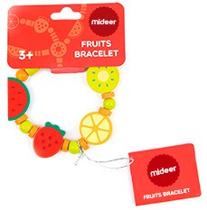 Jouet pour enfants collier fille jouer maison en bois ensemble de bijoux Simulation en bois collier ensemble épingle à cheveux enfants cheveux cravate Bracelet: Fruit bracelet