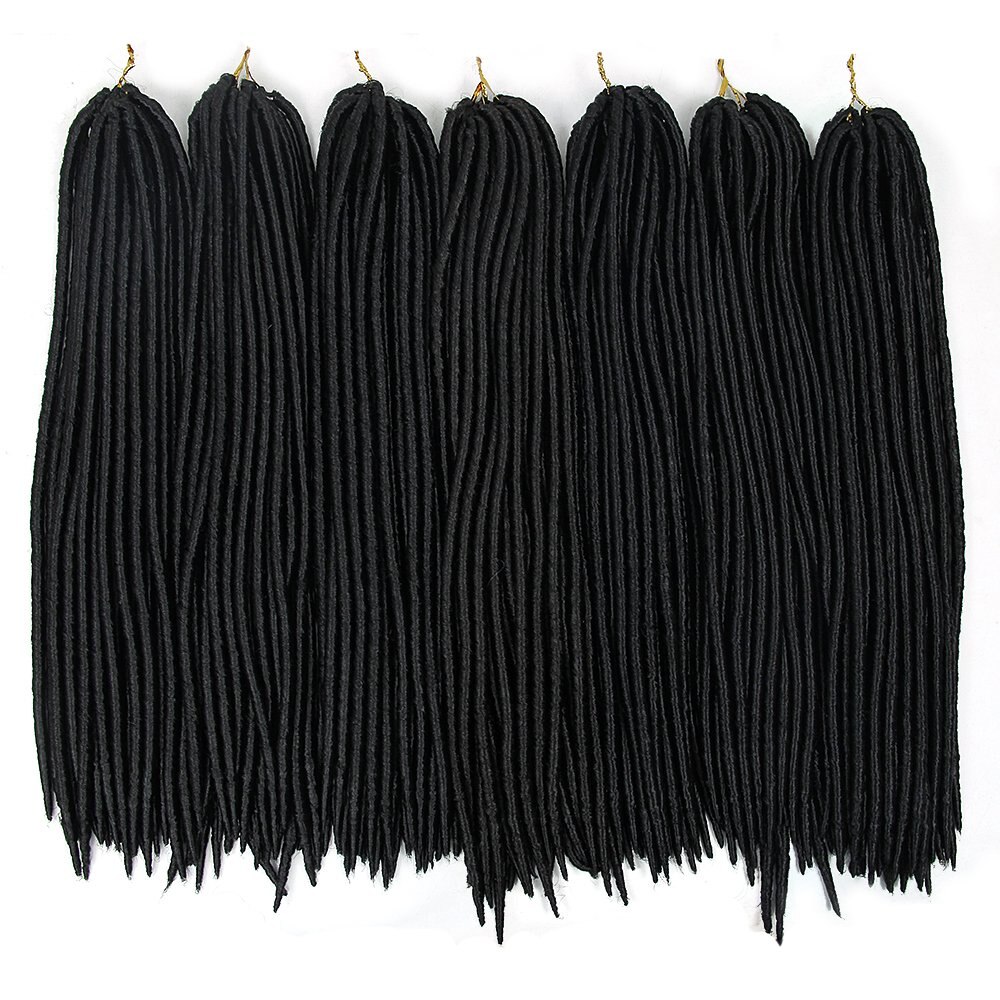 Freewoman Zachte Dreadlocks Gehaakte Vlechten Godin Faux Locs Haak Hair Synthetische Faux Locs Vlechten Hair Extensions Voor Meisjes: 1B