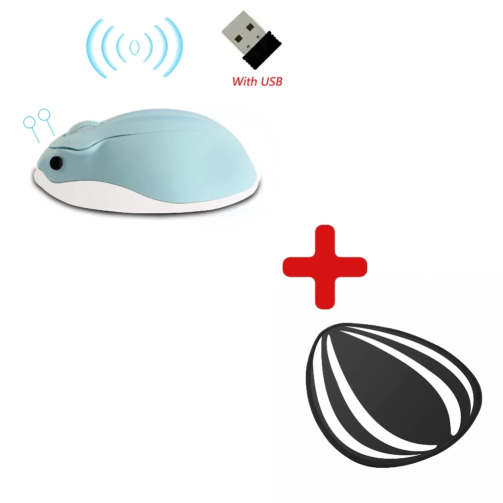 Nette Karikatur Bluetooth + 2,4G Hamster Maus Ergonomische 3D Optische Kreative freundlicher Sekretariat Heimat Computer Mäbenutzen für PC Laptop: Blau