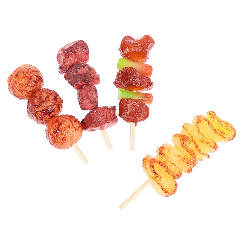 4 Stks/set Kinderen Pretend Keuken Games Simulatie Mini Bbq Spies Pretend Play Roast Beef Spies Keuken Speelgoed Voor Kid