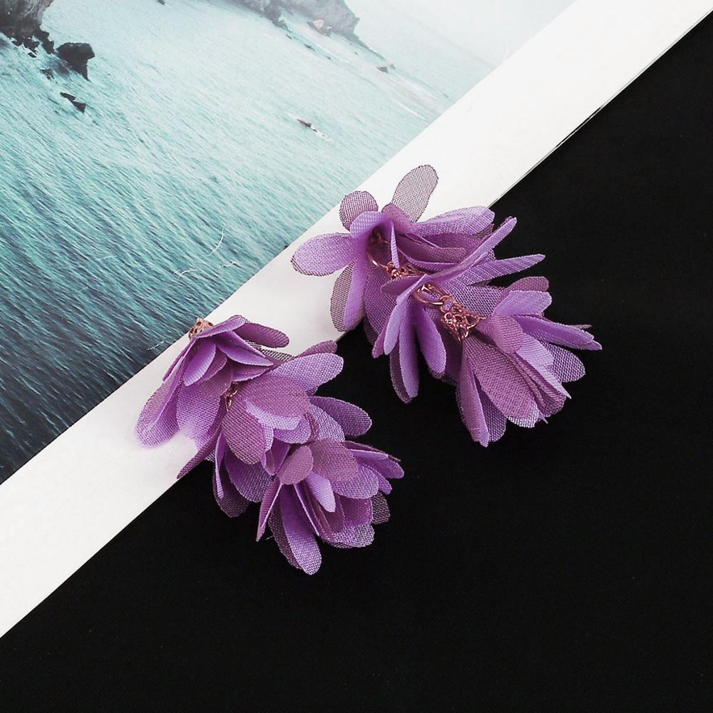 2 pçs três camadas borlas brincos encantos pingentes pendurado pico para diy jóias fazendo descobertas franja acessórios de roupas: Purple