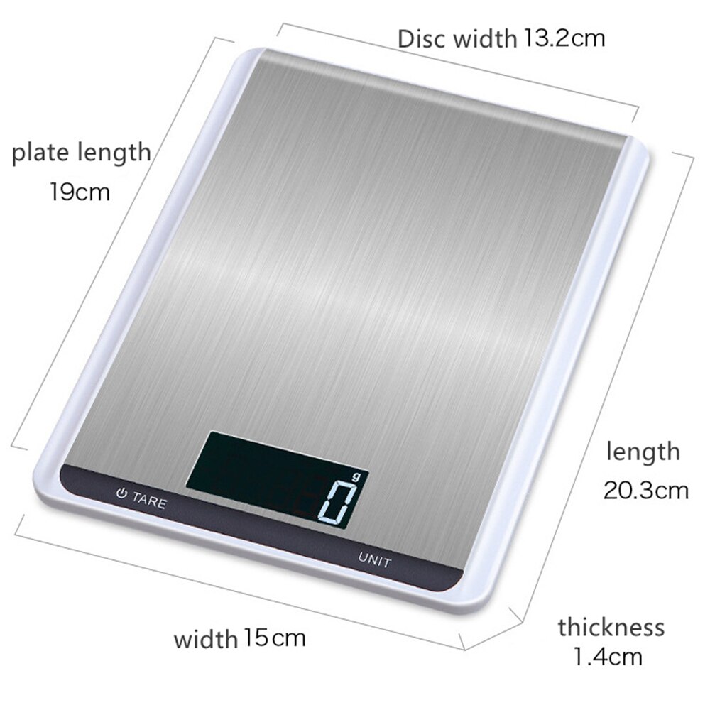 Digitale Skala 5kg/10kg Edelstahl Gleichgewicht Elektronische LCD Anzeige Maßstechen Messen Lebensmittel Gewicht Diät Waagen Küche zubehör