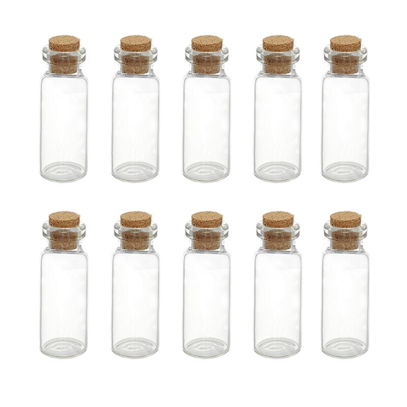 Tapón de corcho para botella de cristal transparente, de 1ml tapón de corcho, decoración de Mason, adornos para dulces, 10 Uds.